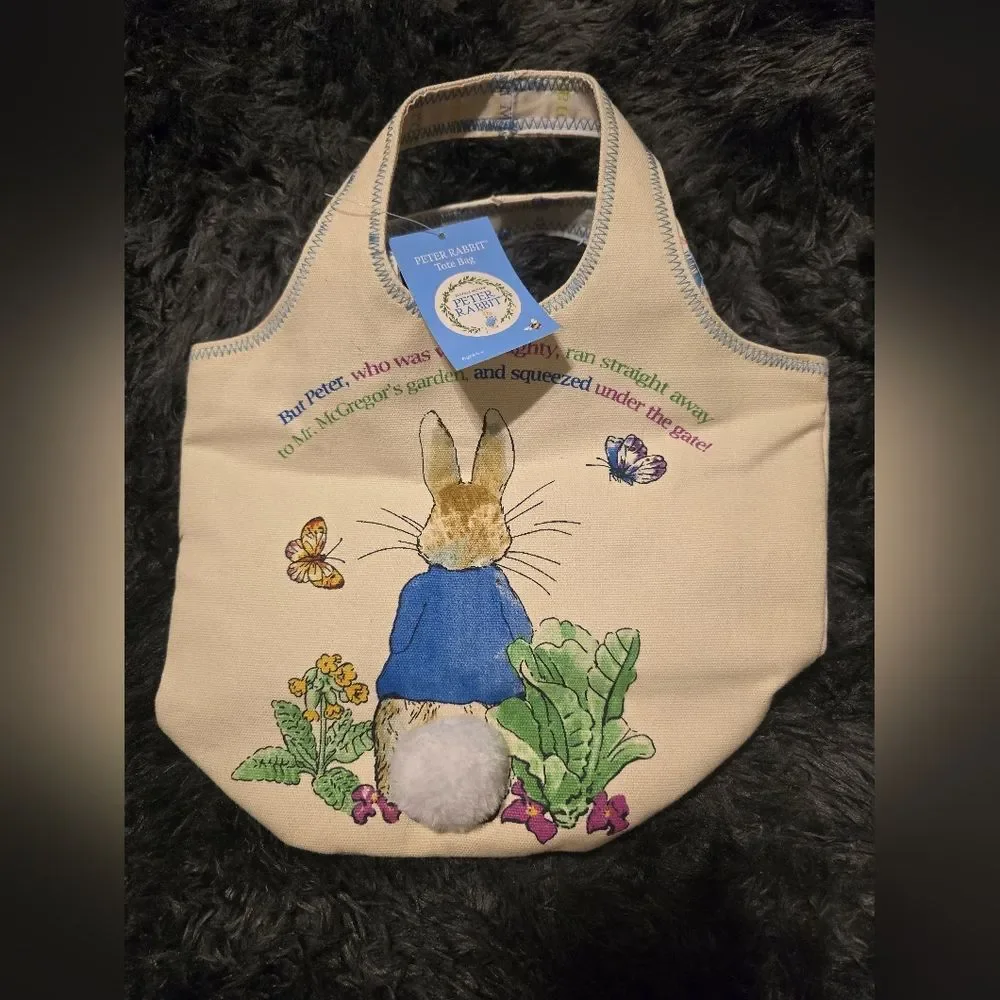 Peter The Rabbit Pottery Barn Kids Plate & Tote Bag